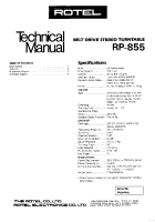 Rotel RP-855 - Technical manual 